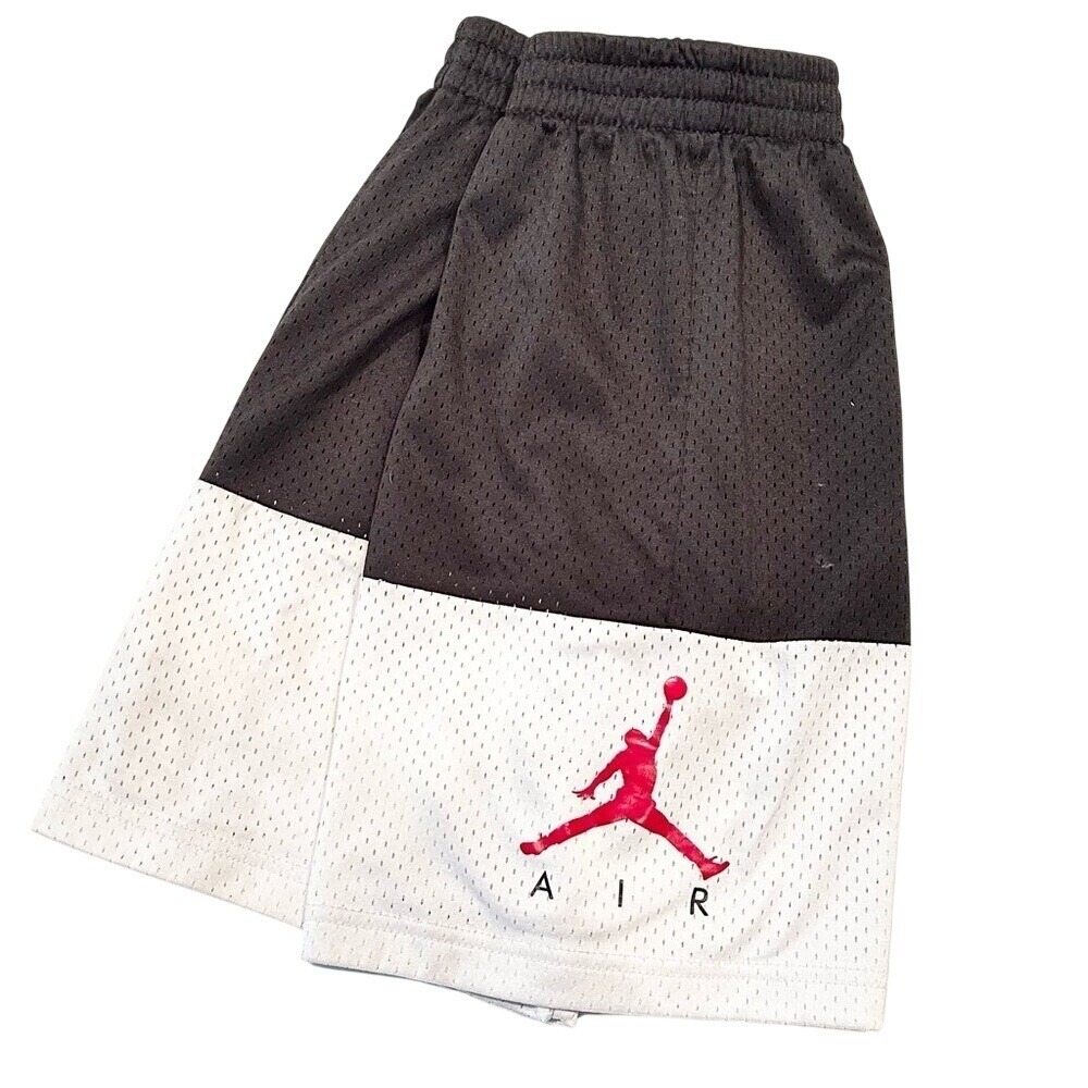 Nike Air Jordan Basketball Shorts Boys M Black White Mesh‎ Jumpman Streetwear